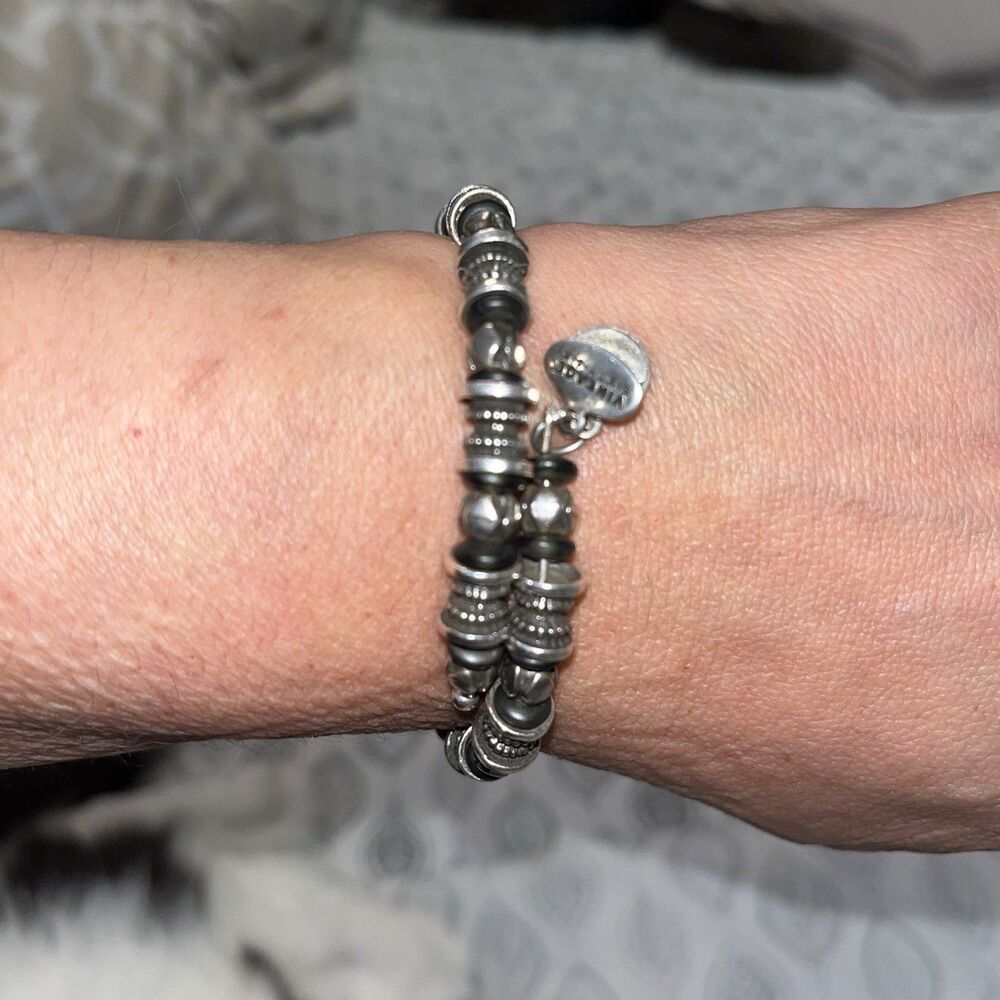 Alex and Ani Vintage Sixty Six Silver tone  Charm Beaded Wrap Bracelet!!!!!